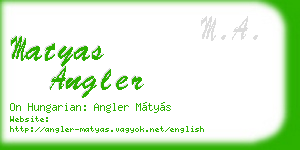 matyas angler business card